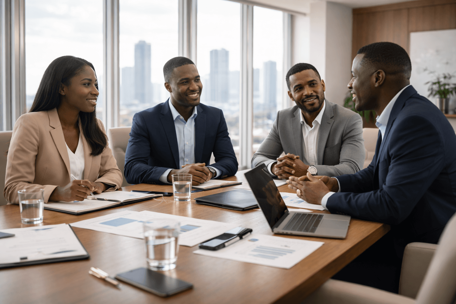 African executive boardroom strategic capital discussion